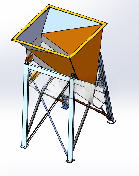 Three-dimensional model of steel hopper design | manyCAD