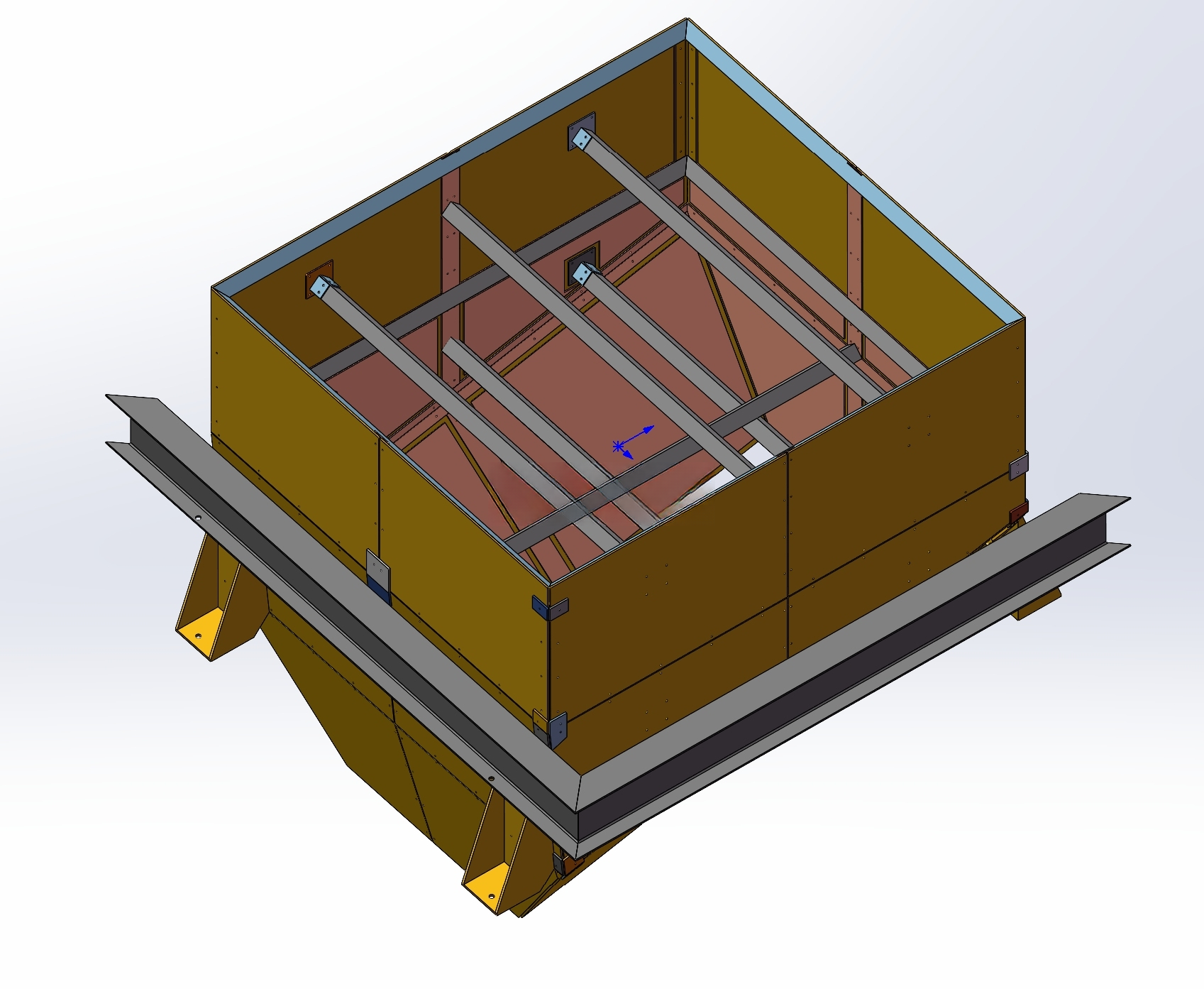 Rectangular Hopper Animation 3D model of hopper design | manyCAD