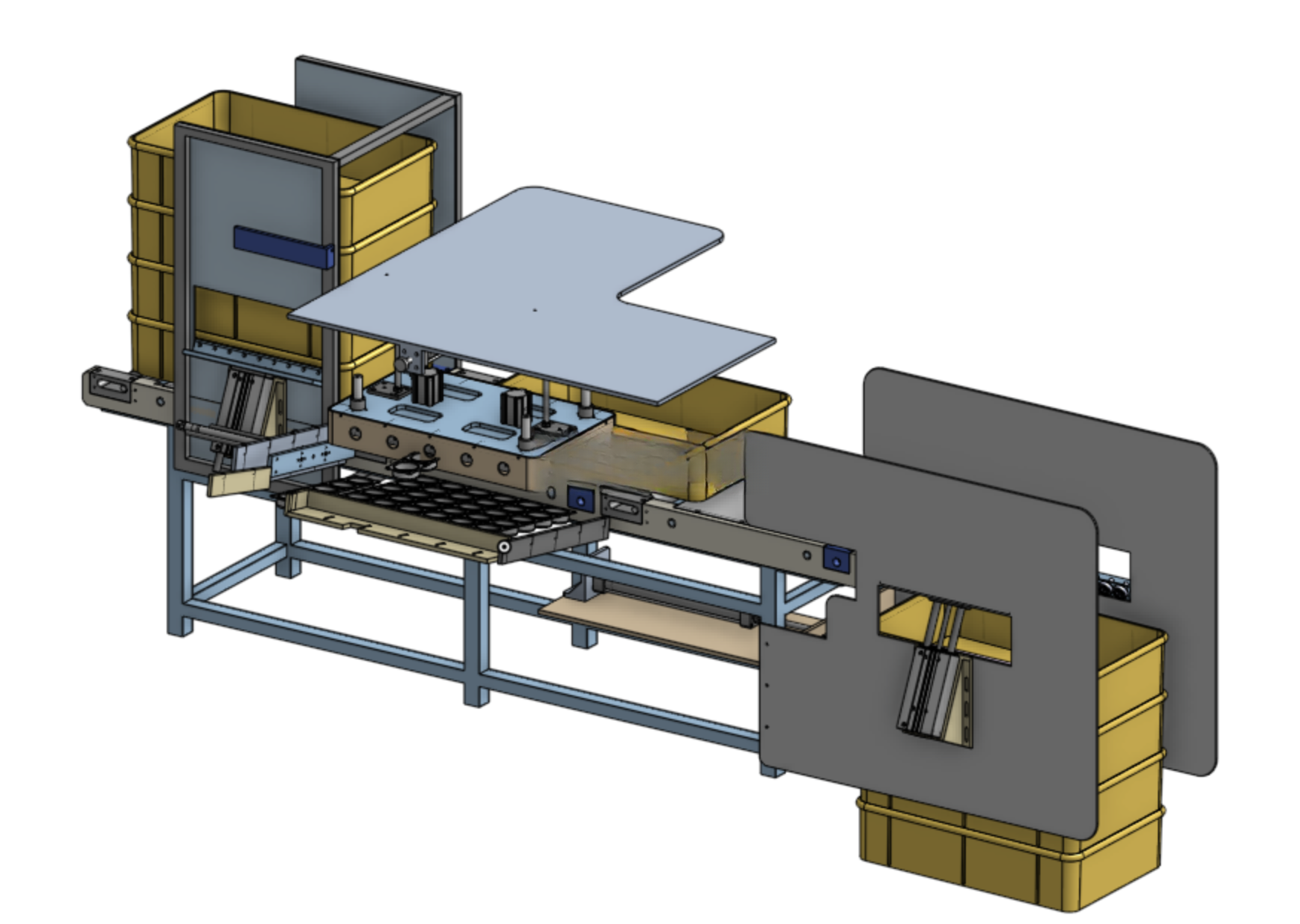 Three-dimensional model of parts packaging production line design | manyCAD