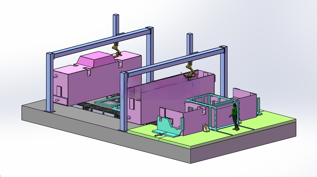 Body welding production line schematic diagram | manyCAD