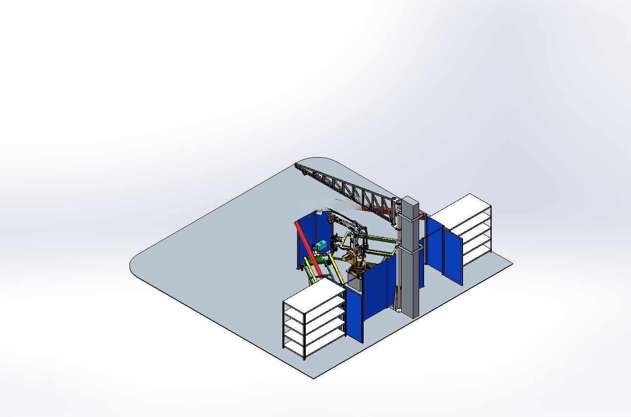 Industrial Robot Automation Work Cell – STEP CAD Model