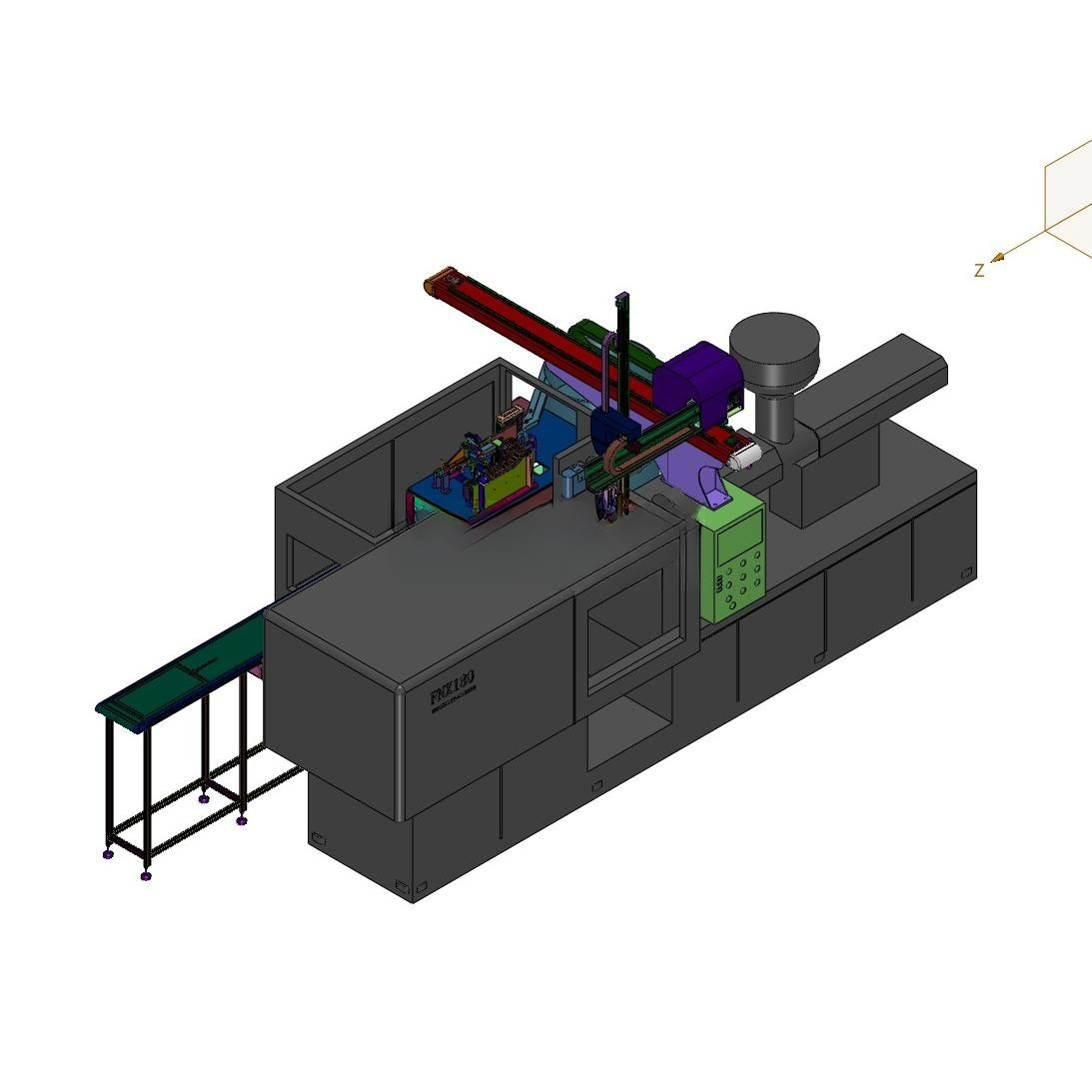 Fully automatic feeding system for horizontal injection molding machine ...