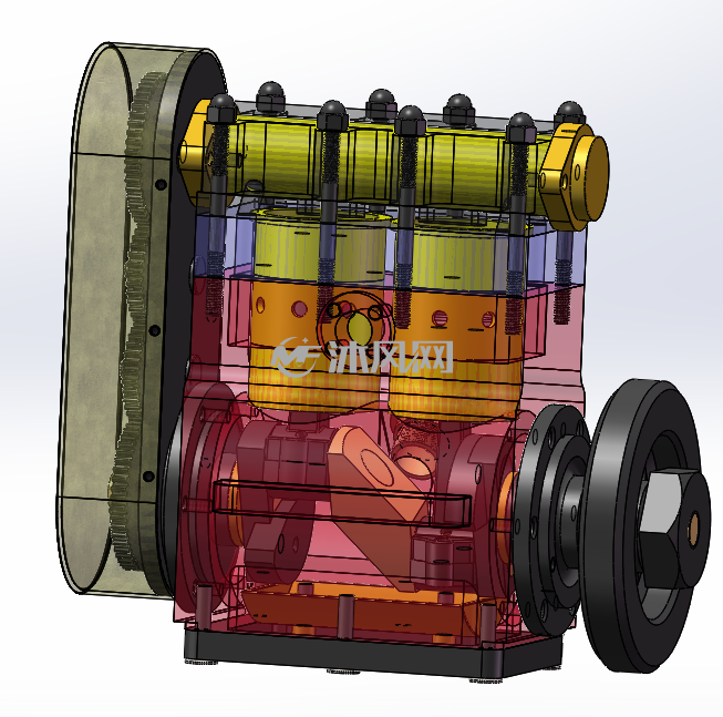 Flash Engine Flash flash type double cylinder vertical steam engine | manyCAD