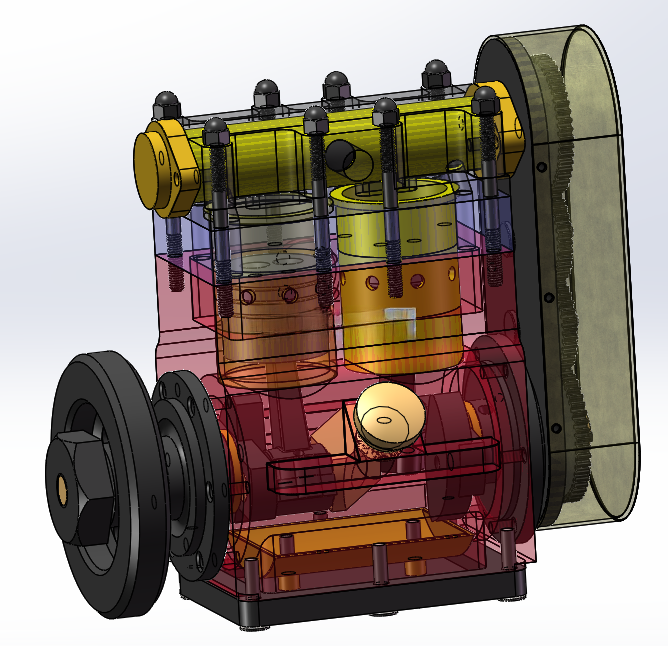 Flash Engine Flash flash type double cylinder vertical steam engine | manyCAD